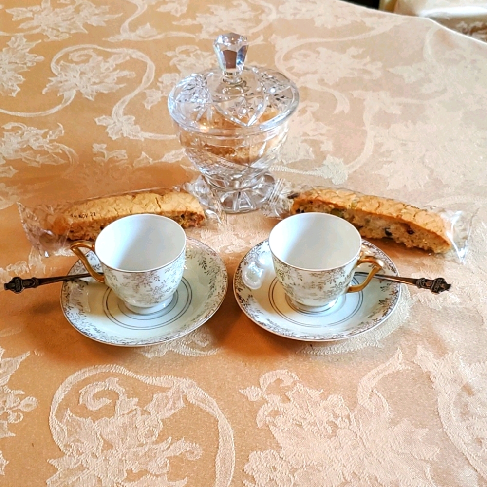 2 vintage Espresso porcelain cup & saucer set.
